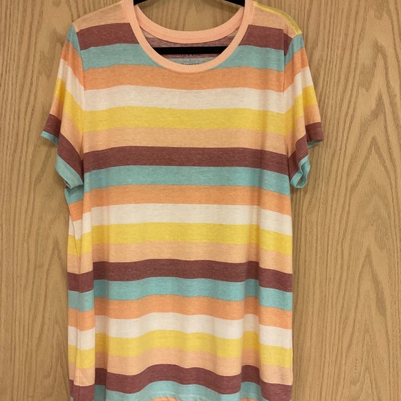 Torrid Classic Fit Crew Tee Vintage Triblend Jersey Multicolor Striped Size 1 1X - Picture 3 of 5